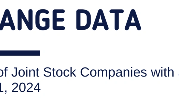 Exchange data. Overview of Stock Companies with a state share on March 1, 2024