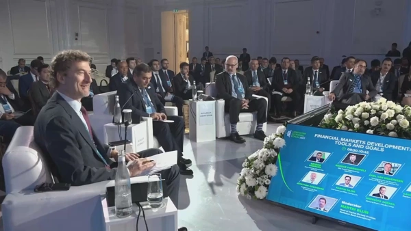 CEO of Republican Stock Exchange «Toshkent» George Paresishvili speaks about upcoming IPOs at the second Uzbekistan Economic Forum in Samarkand.