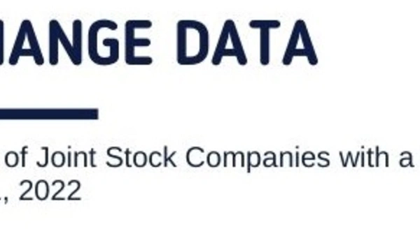 Exchange data. Overview of Stock Companies with a state share on June 1, 2022