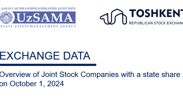Exchange data. Overview of Stock Companies with a state share on October 1, 2024